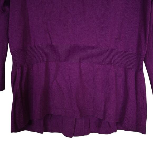 Ann Taylor Womens M Button Front Cardigan in Purple - Picture 6 of 9